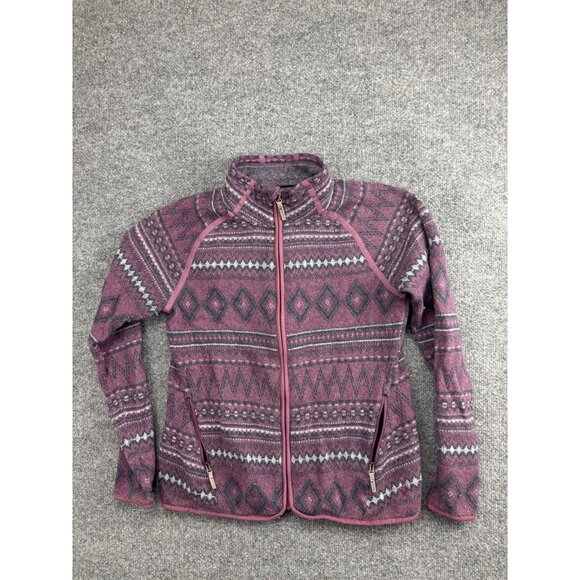 Smartwool Sweater Womens Medium Purple Full Zip Wool Knit Jacket Fair Isle - Picture 1 of 6